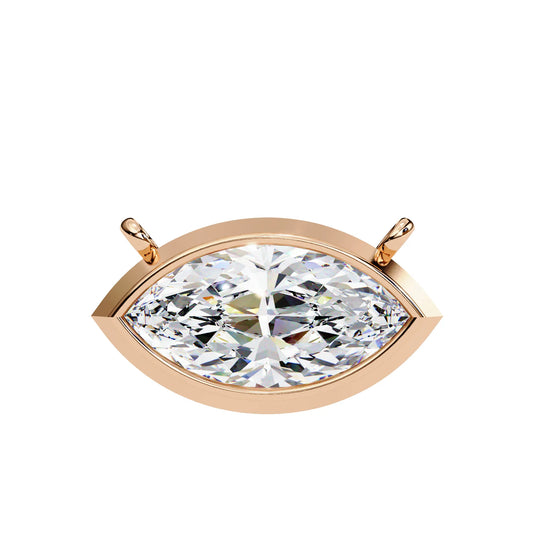 Marquise Lab Diamond Bezel Pendant