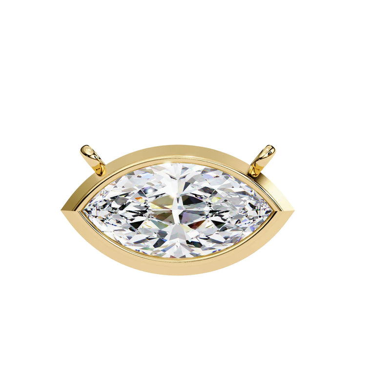 Marquise Lab Diamond Bezel Pendant