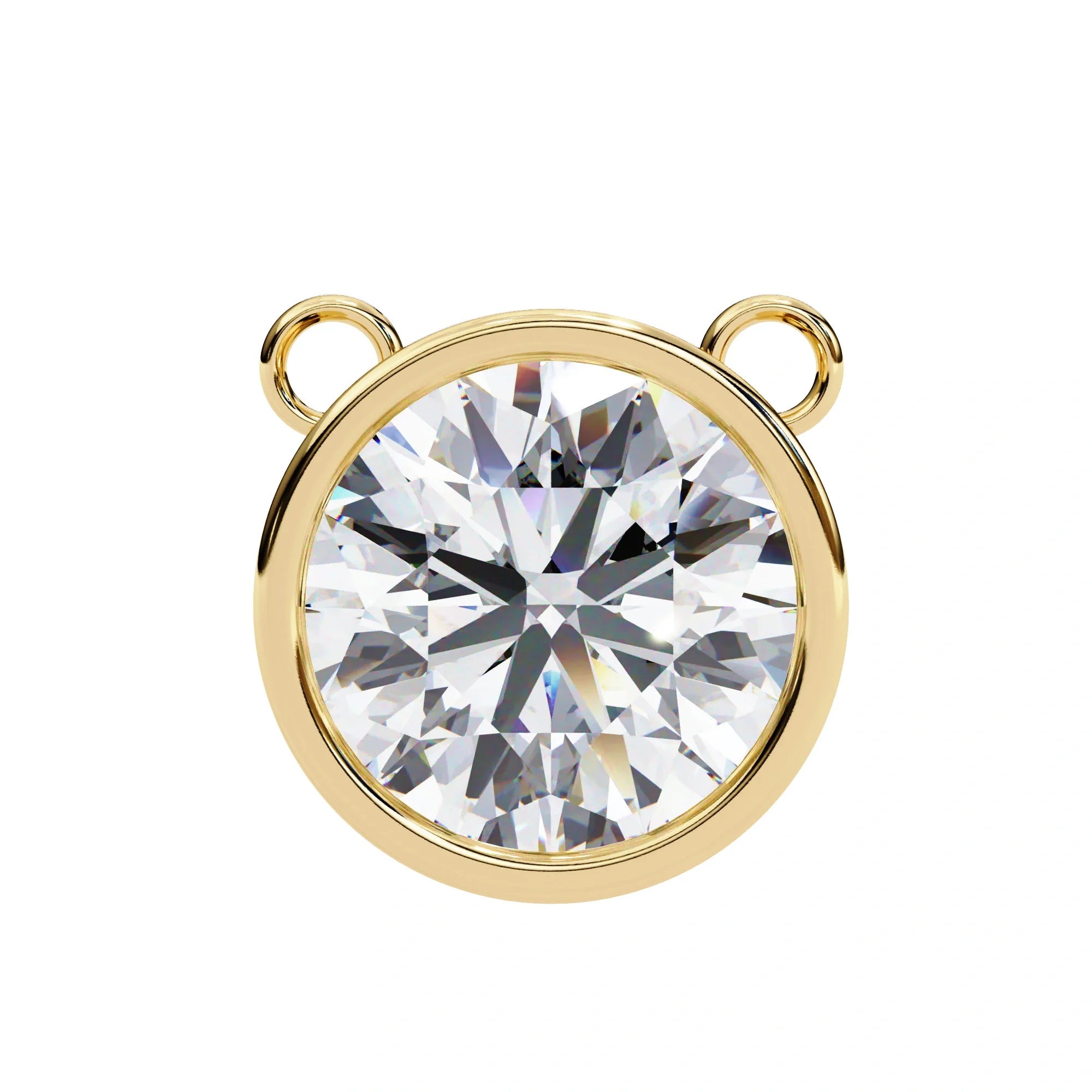Round Lab Diamond Bezel Pendant