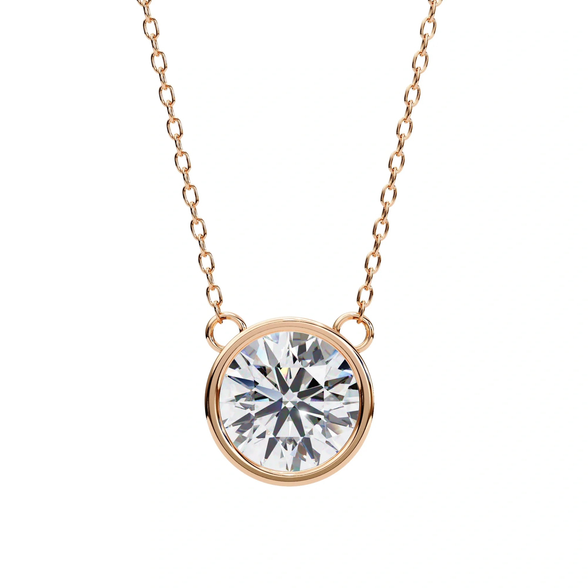 Round Moissanite Bezel Pendant
