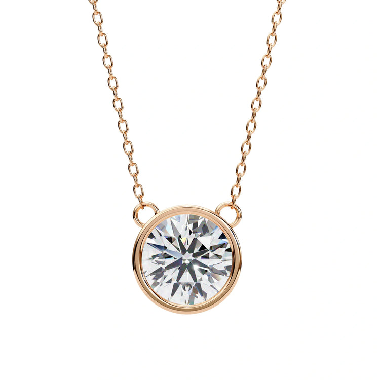 Round Moissanite Bezel Pendant
