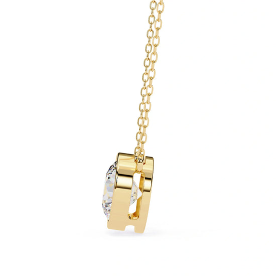 Round Moissanite Bezel Pendant