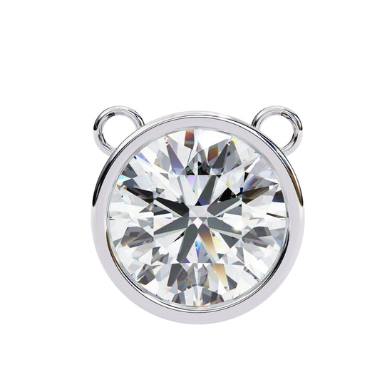 Round Lab Diamond Bezel Pendant