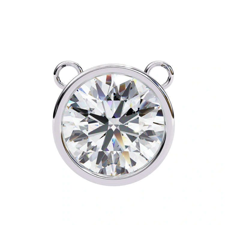 Round Lab Diamond Bezel Pendant