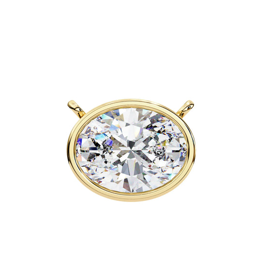 Oval Moissanite Bezel Pendant