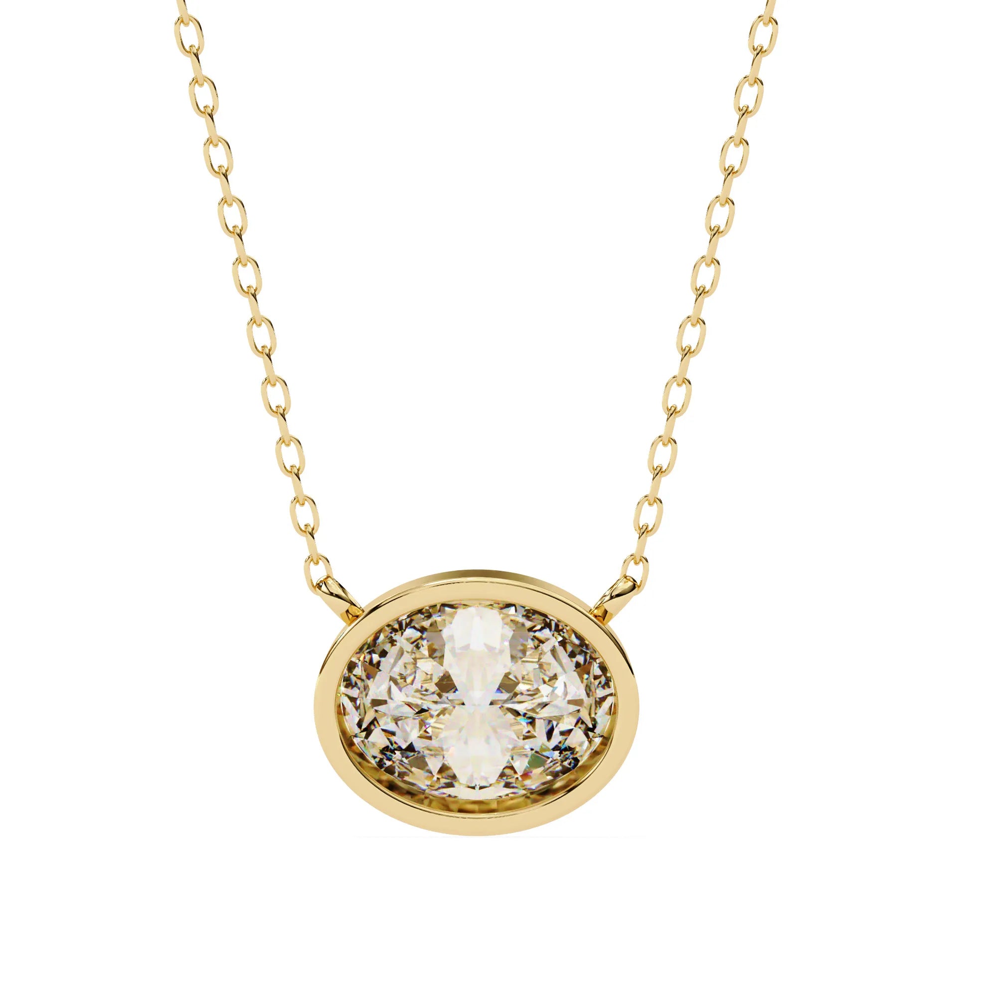 Oval Moissanite Bezel Pendant