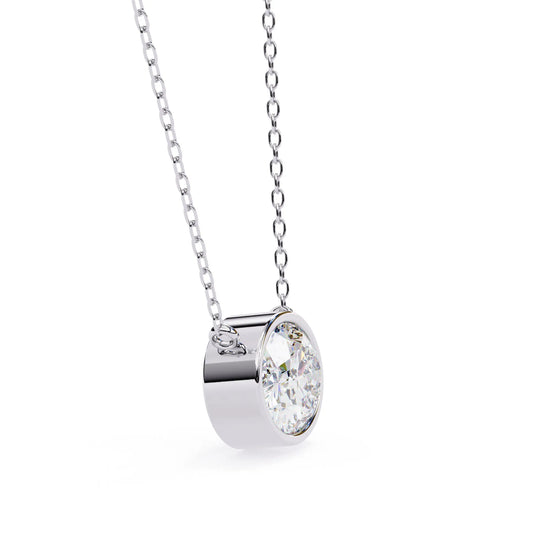 Oval Lab Diamond Bezel Pendant