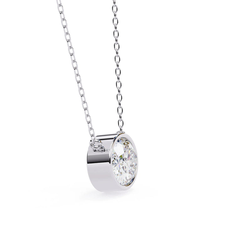 Oval Moissanite Bezel Pendant