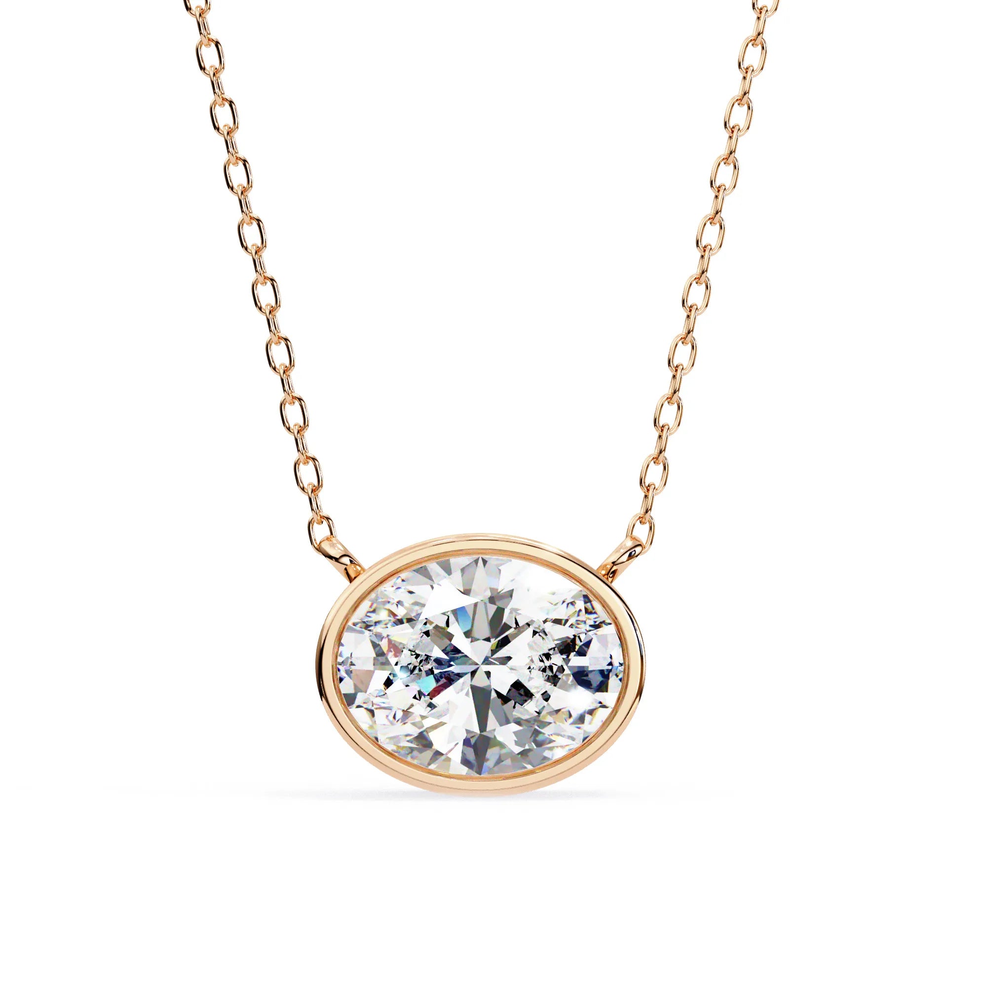 Oval Moissanite Bezel Pendant