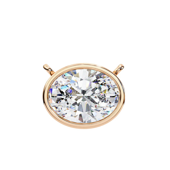 Oval Lab Diamond Bezel Pendant