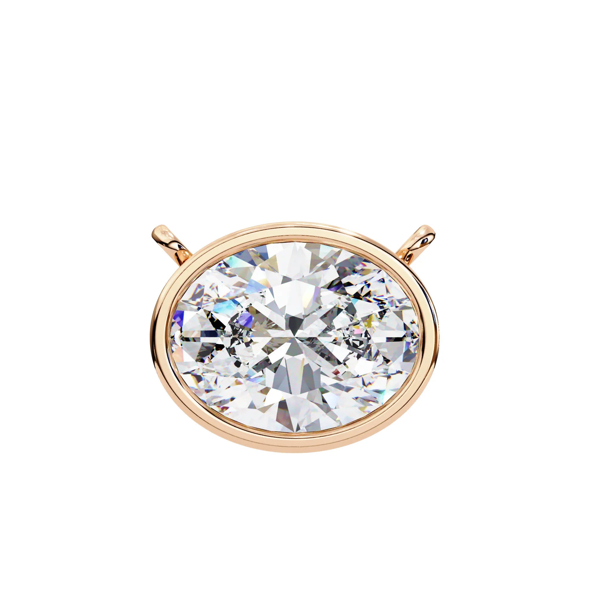 Oval Moissanite Bezel Pendant