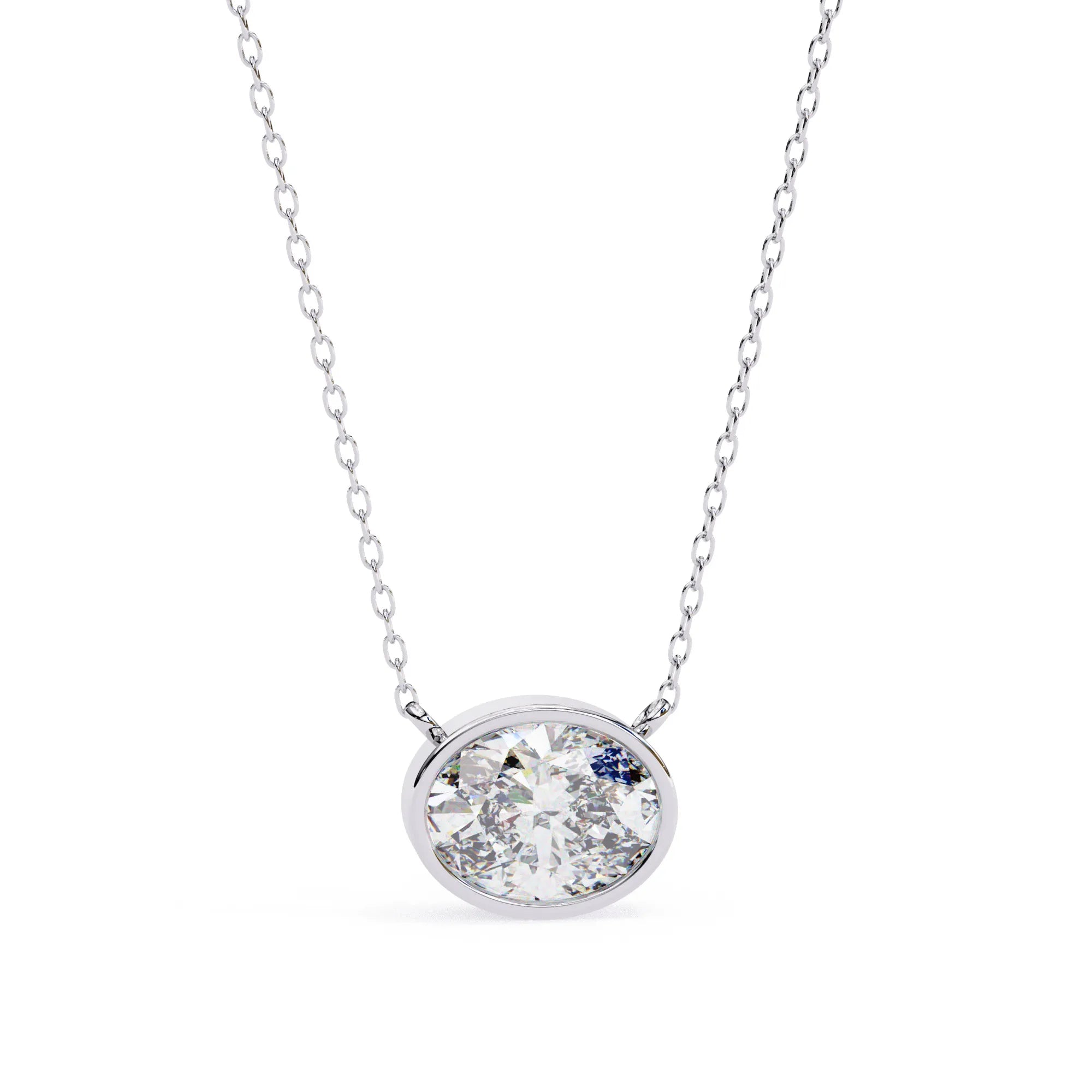 Oval Moissanite Bezel Pendant