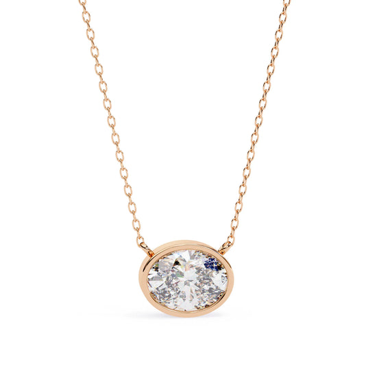 Oval Moissanite Bezel Pendant