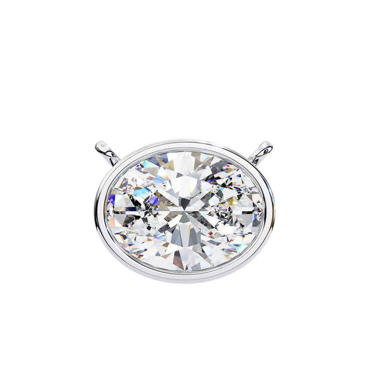 Oval Moissanite Bezel Pendant