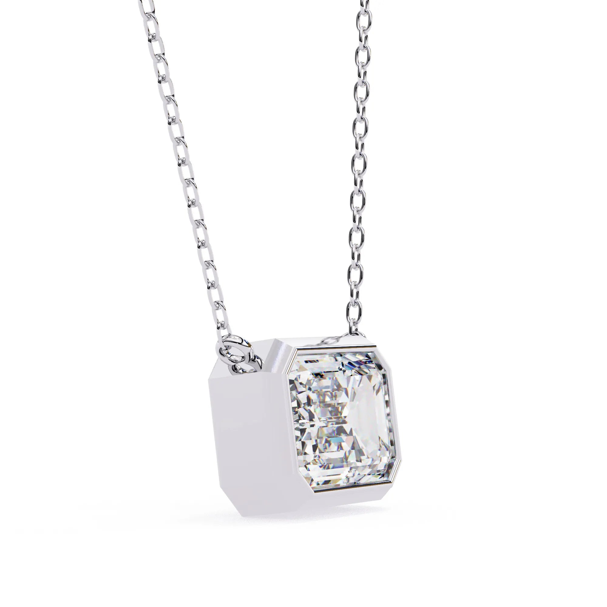 Emerald Glow Bezel Moissanite Pendant