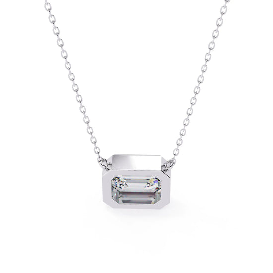 Emerald Glow Bezel Lab Diamond Pendant