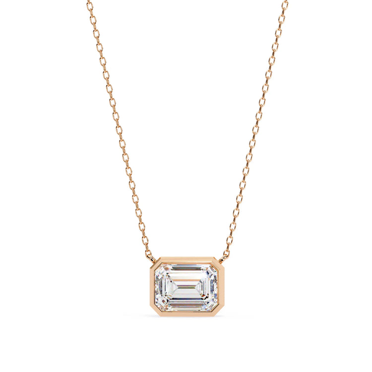 Emerald Glow Bezel Moissanite Pendant