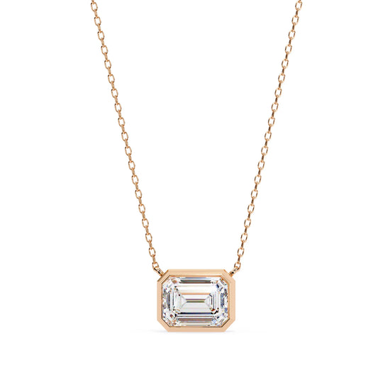 Emerald Glow Bezel Lab Diamond Pendant