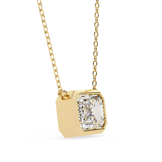 Emerald Glow Bezel Lab Diamond Pendant