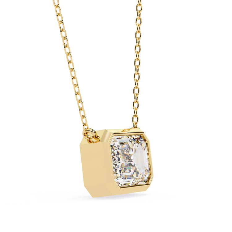 Emerald Glow Bezel Lab Diamond Pendant
