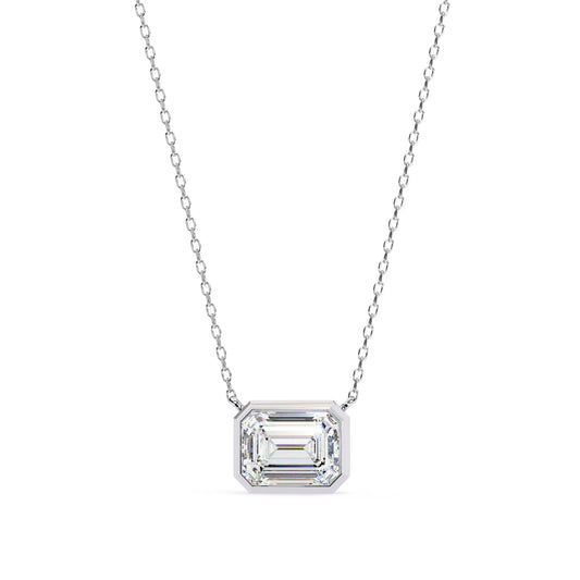 Emerald Glow Bezel Lab Diamond Pendant