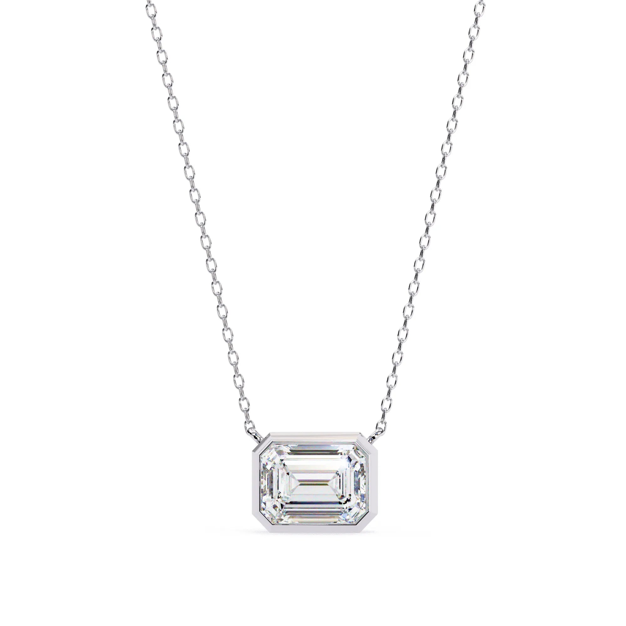 Emerald Glow Bezel Moissanite Pendant