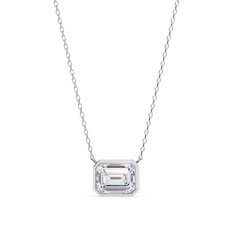 Emerald Glow Bezel Moissanite Pendant