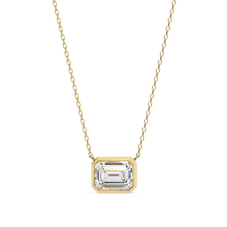 Emerald Glow Bezel Moissanite Pendant