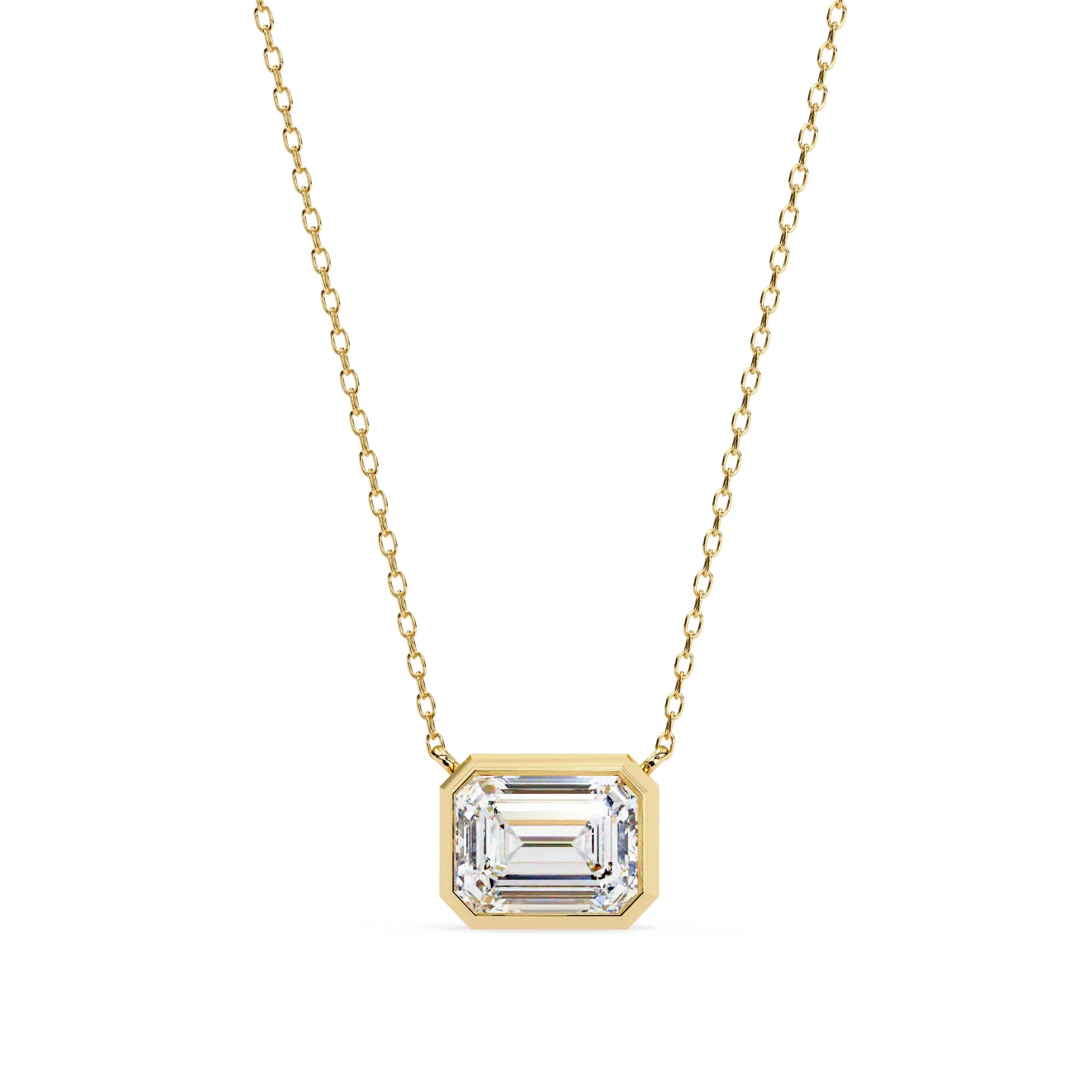 Emerald Glow Bezel Lab Diamond Pendant
