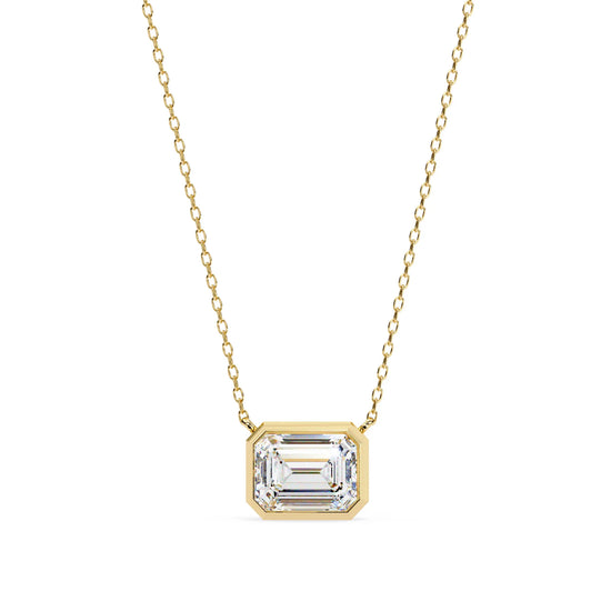 Emerald Glow Bezel Lab Diamond Pendant
