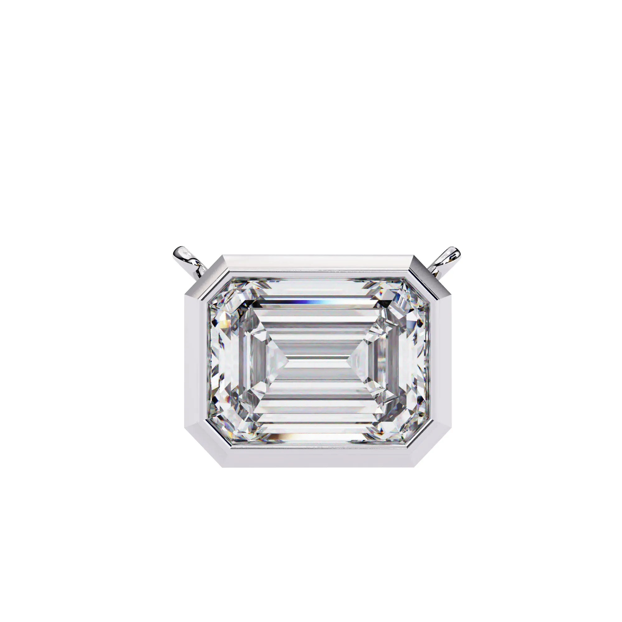 Emerald Glow Bezel Moissanite Pendant