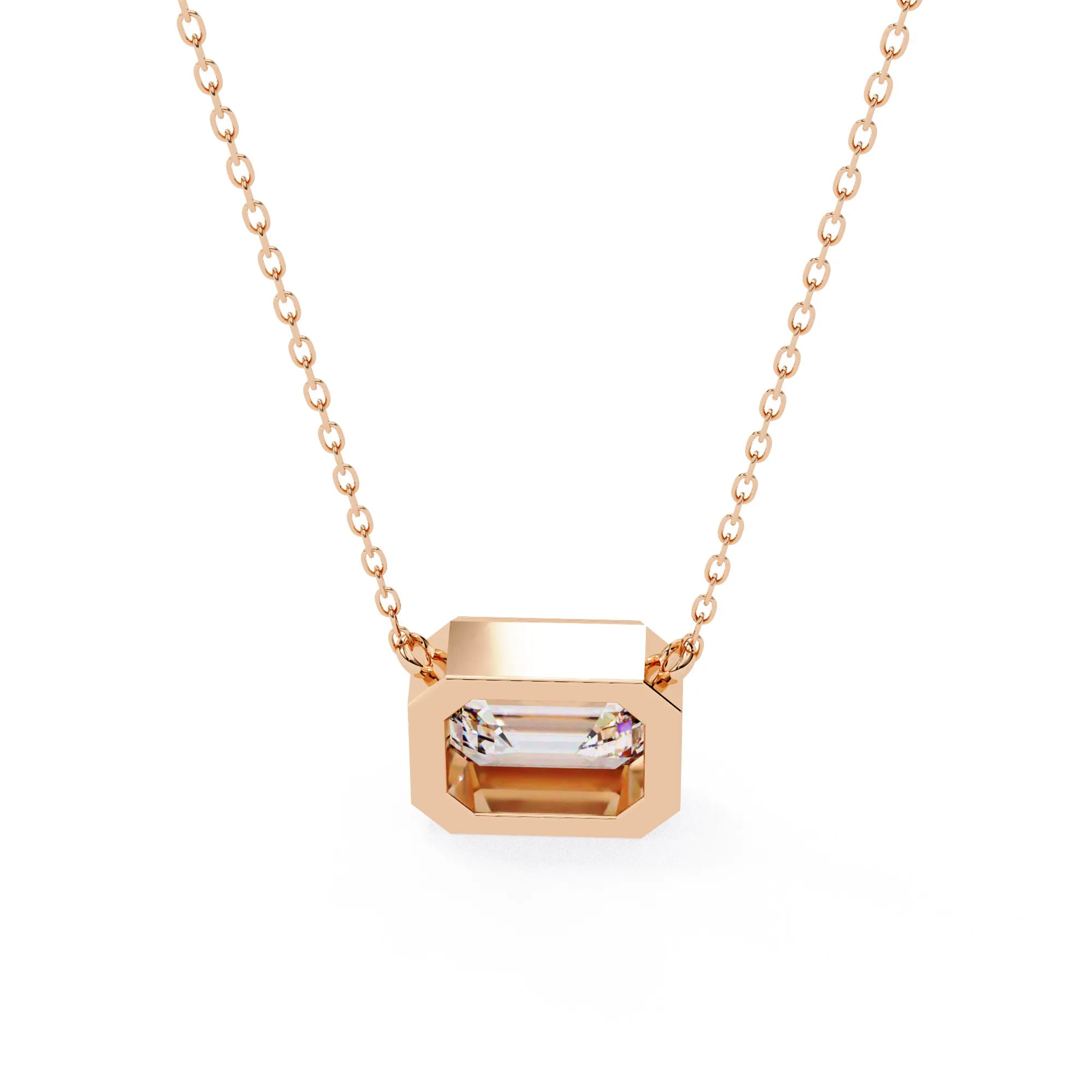Emerald Glow Bezel Moissanite Pendant