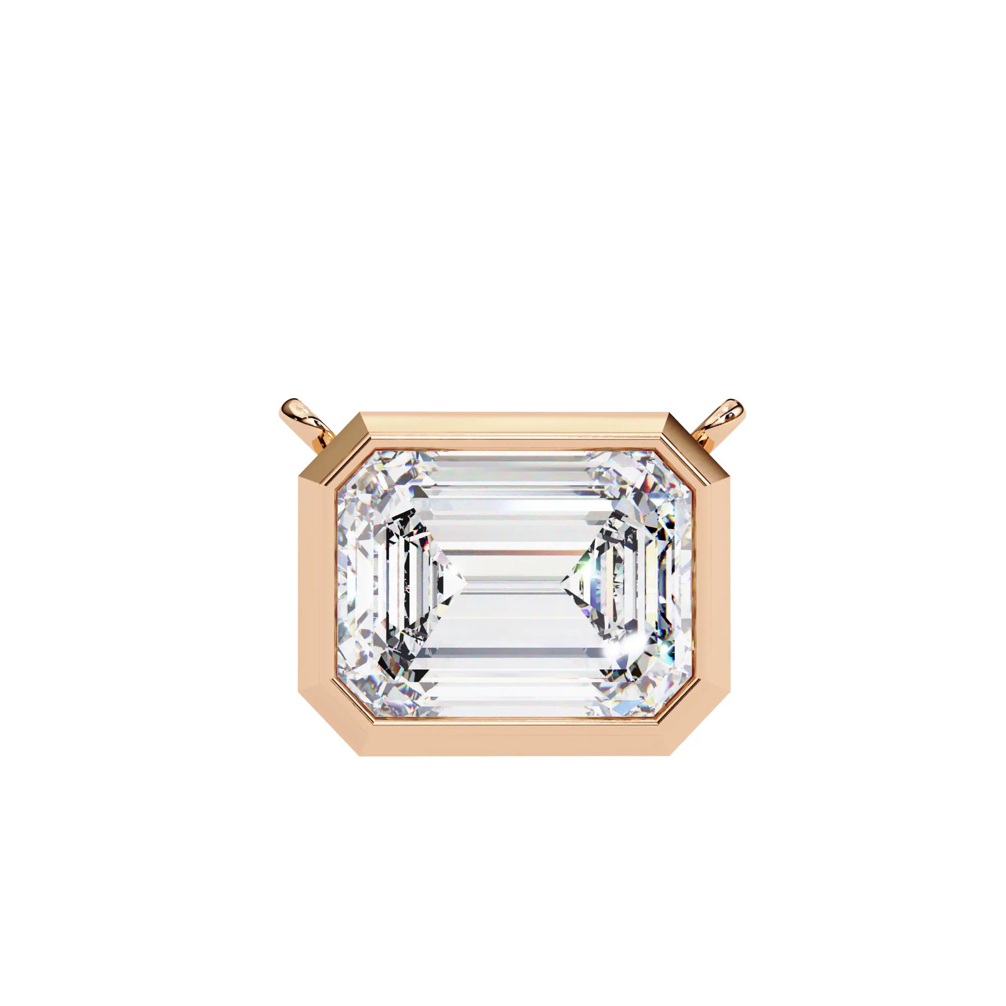 Emerald Glow Bezel Lab Diamond Pendant