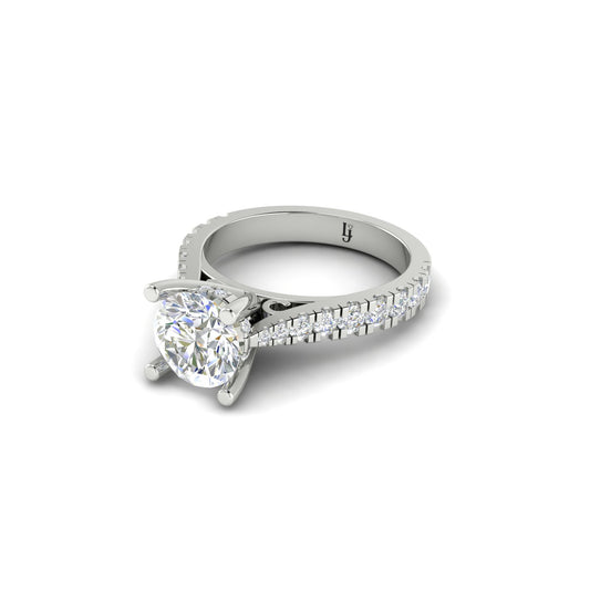 Hidden Halo Cathedral Engagement Ring | LJ-LR10424A