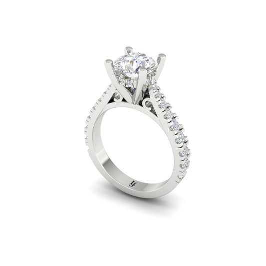 Hidden Halo Cathedral Engagement Ring | LJ-LR10424A