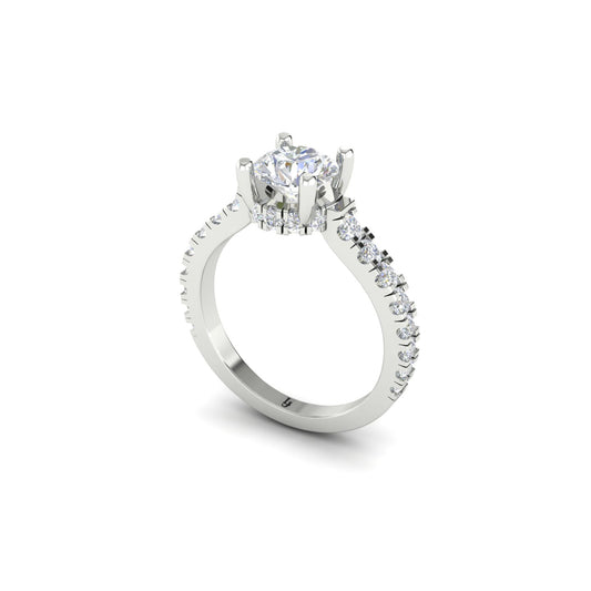 Hidden Halo Round Solitaire Ring | LJ-LR10428A