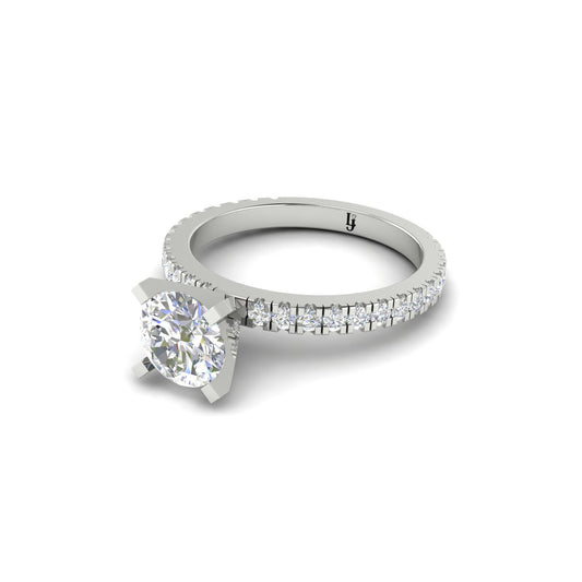 4 Prong Round Cut Engagement Ring | LJ-LR10451A