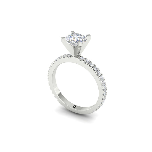 4 Prong Round Cut Engagement Ring | LJ-LR10451A
