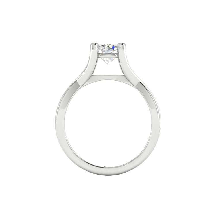 Twist Shank Round Engagement Ring | LJ-LR10465A