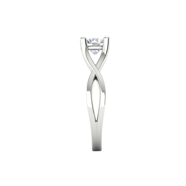 Twist Shank Round Engagement Ring | LJ-LR10465A