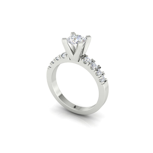 4 Prong Round Engagement Ring | LJ-LR10467A