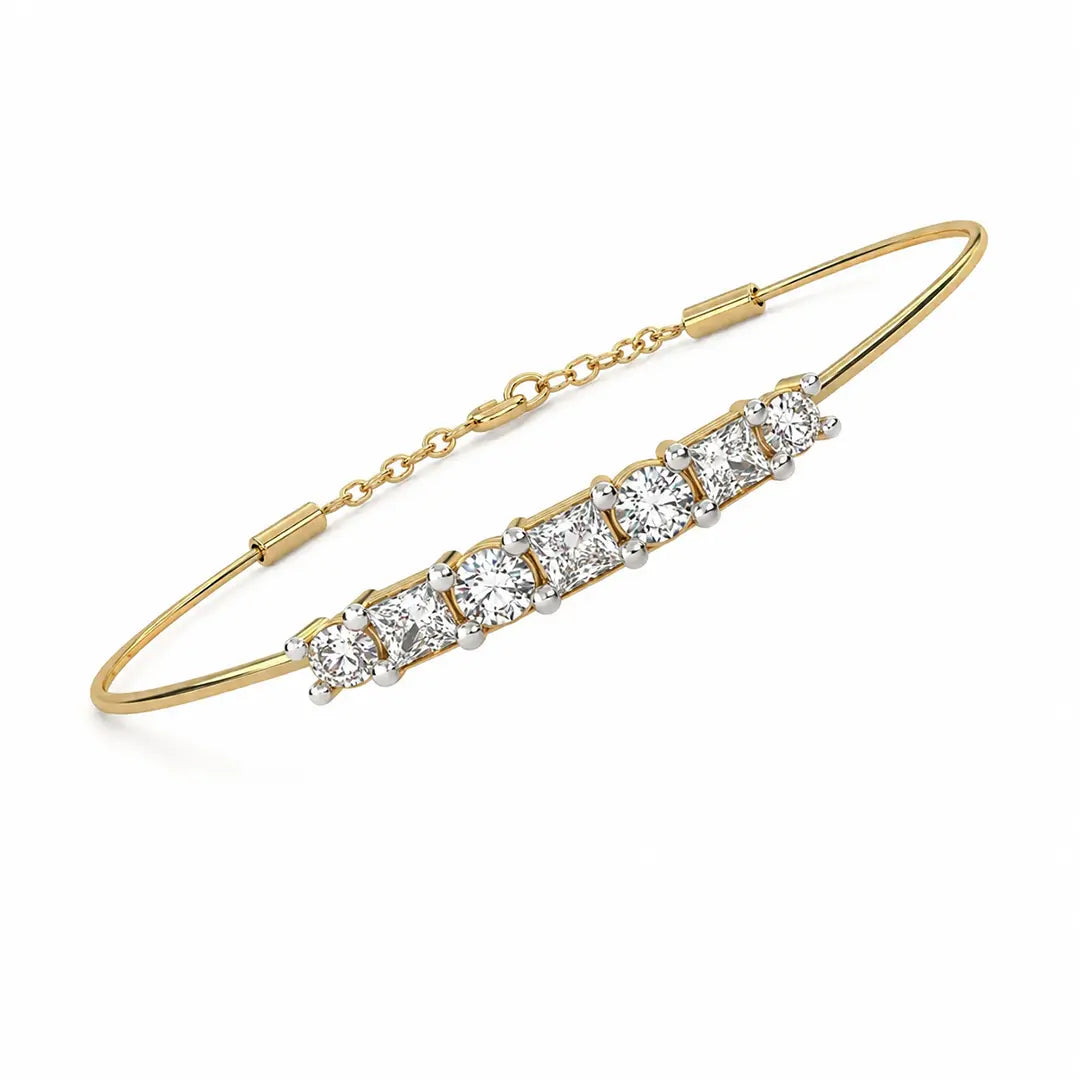Majestic Princess & Round Cut Lab Diamond Bracelet