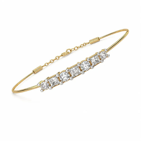 Majestic Princess & Round Cut Lab Diamond Bracelet