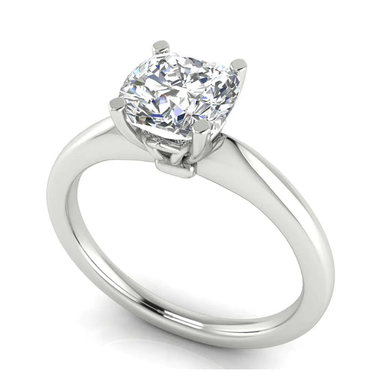 Modern Cushion Cut Lab Diamond Engagement Ring
