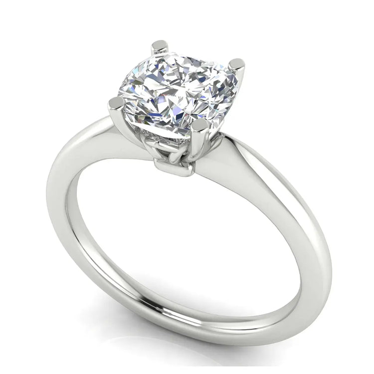 Modern Cushion Cut Lab Diamond Engagement Ring