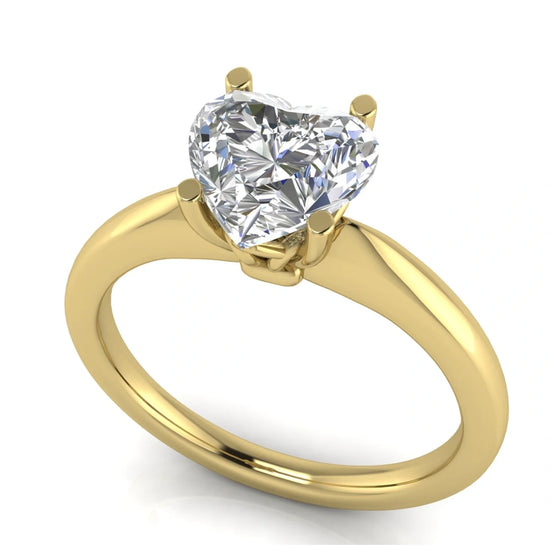 Modern Heart Shaped Lab Diamond Engagement Ring