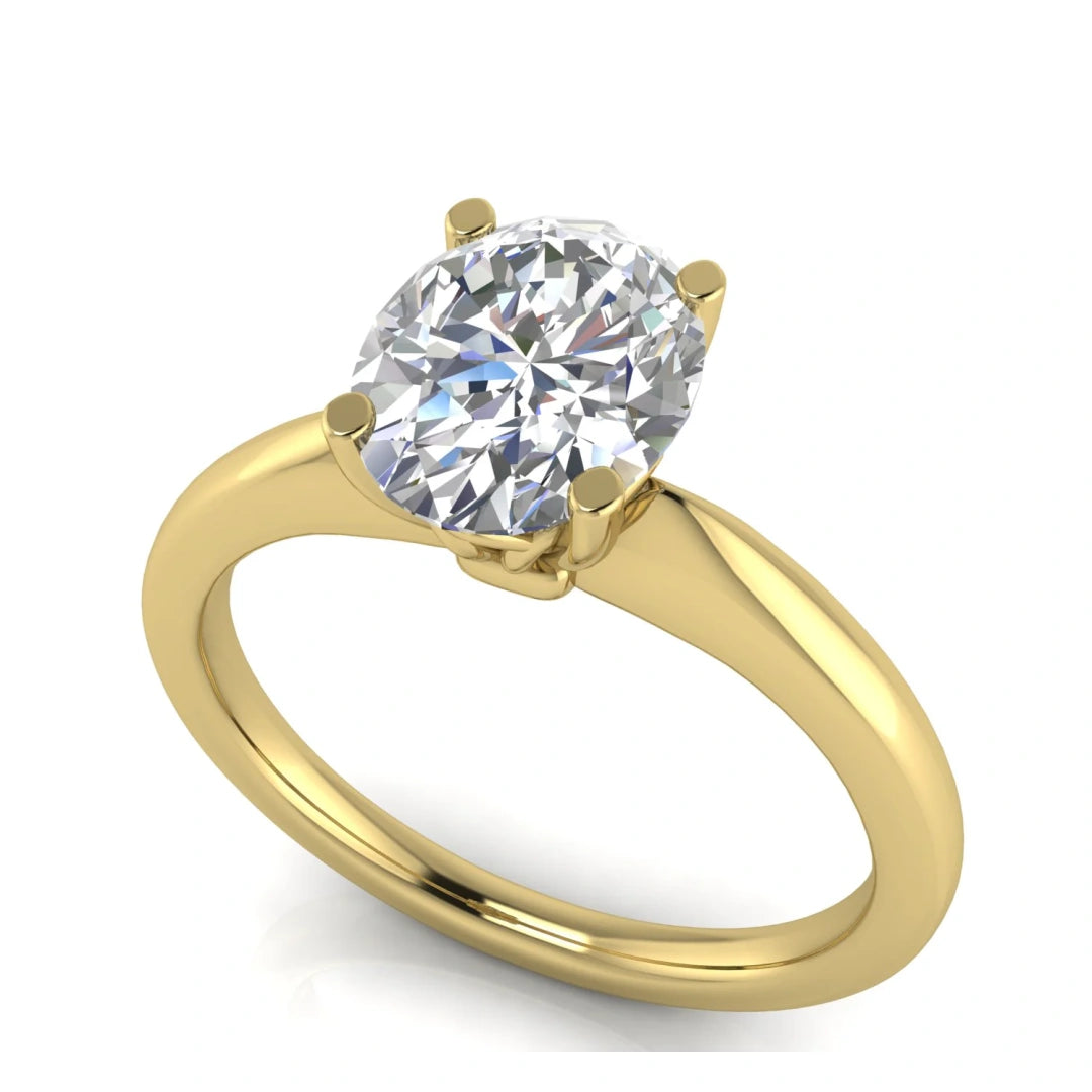 Modern Oval Cut Lab Diamond Engagement Ring