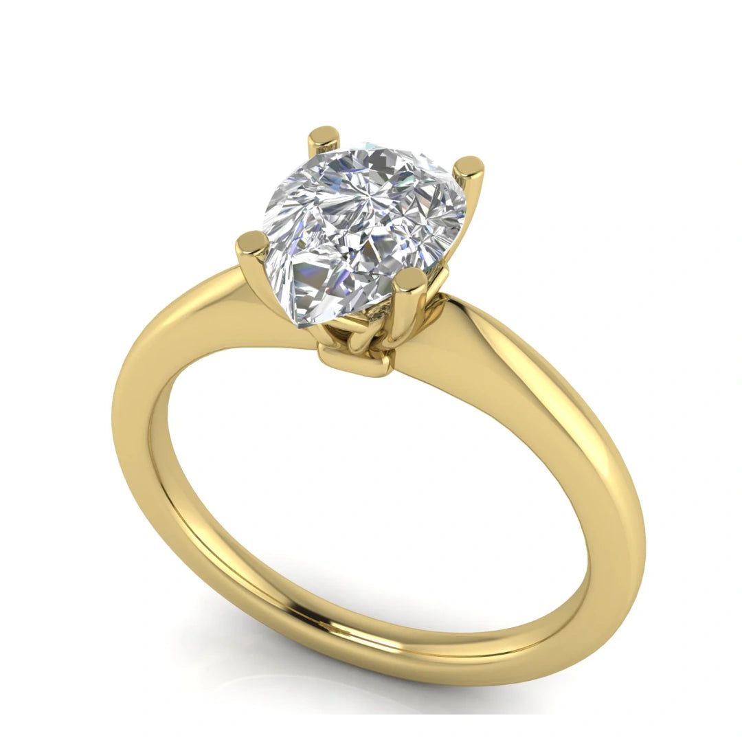 Modern Pear Shaped Lab Diamond Engagement Ring