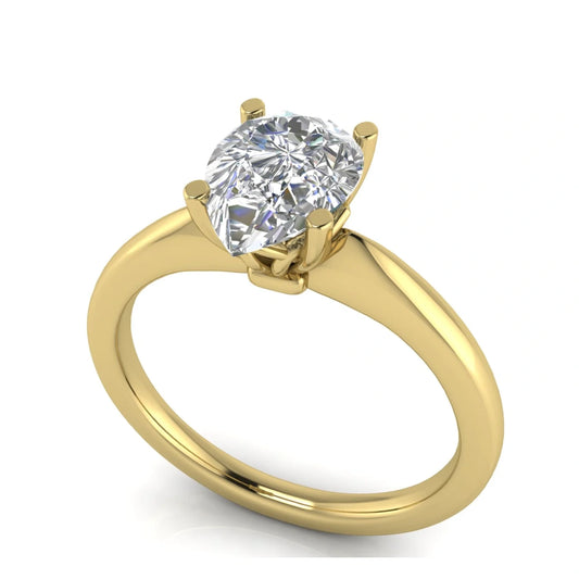 Modern Pear Shaped Lab Diamond Engagement Ring