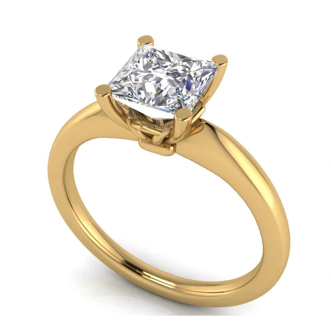 Modern Princess Cut Lab Diamond Engagement Ring